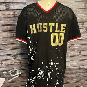 Carbon Hustle Jersey Mesh Zipper Large LG Splatter Large